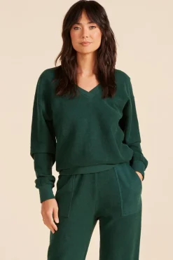 Sweaters|Tops*bobi Los Angeles V-NECK BALLOON SLEEVE SWEATSHIRT PINES