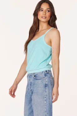 Tanks*bobi Los Angeles V-NECK CAMI BLU BEACH