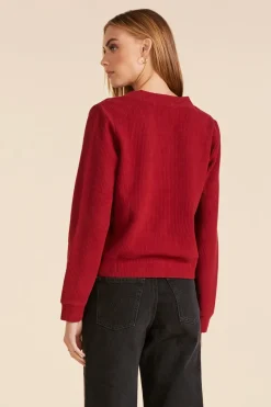 Tops*bobi Los Angeles V-NECK CROPPED BOXY TOP DESIRE