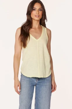 Tanks*bobi Los Angeles V-NECK FRONT SEAMED TANK SUNLIGHT