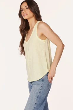 Tanks*bobi Los Angeles V-NECK FRONT SEAMED TANK SUNLIGHT