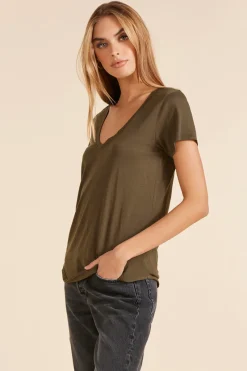 Tops*bobi Los Angeles V-NECK JERSEY TEE TROOPS