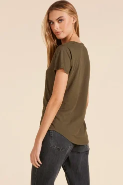 Tops*bobi Los Angeles V-NECK JERSEY TEE TROOPS