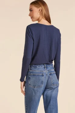 Tops*bobi Los Angeles V-NECK SEAM DETAIL TEE SEASIDE