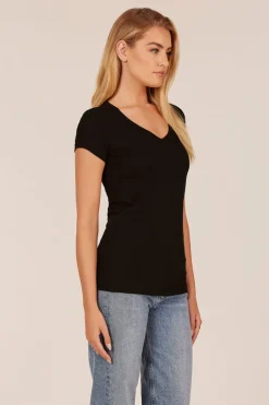 Tops*bobi Los Angeles V-Neck Short Sleeve Tee White