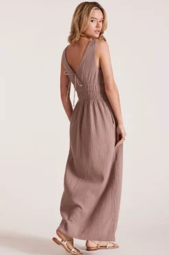 Dresses*bobi Los Angeles VNECK SMOCKED TANK DRESS EARTHY