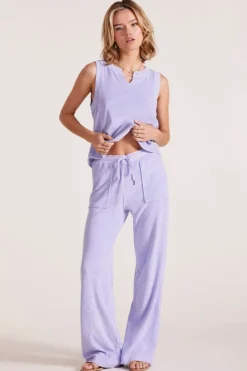 Bottoms*bobi Los Angeles WIDE LEG DRAWCORD PANT LIGHT LILAC