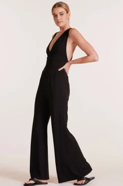 Jumpsuits*bobi Los Angeles WIDE LEG JUMPSUIT BLACK