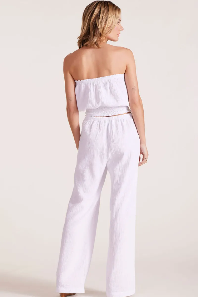Bottoms*bobi Los Angeles WIDE LEG SMALL WAISTBAND PANT WHITE