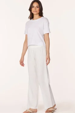Bottoms*bobi Los Angeles WIDE LEG SMOCKED WAIST PANT CREAM