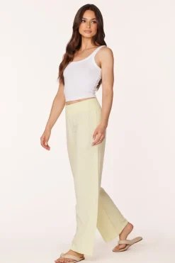 Bottoms*bobi Los Angeles WIDE LEG SMOCKED WAIST PANT SUNLIGHT