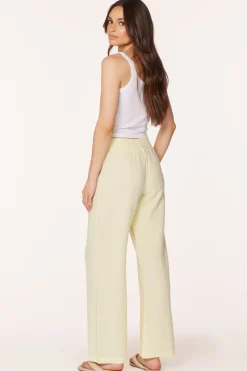 Bottoms*bobi Los Angeles WIDE LEG SMOCKED WAIST PANT SUNLIGHT