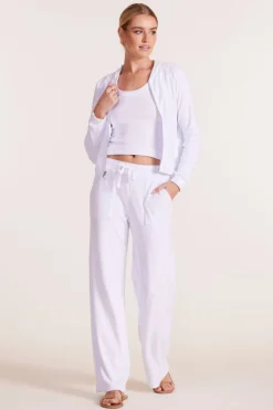 Bottoms*bobi Los Angeles WIDE LEG TERRY PANT WHITE