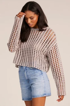 Sweaters*bobi Los Angeles WIDE SLEEVE BOXY SWEATER LATTE