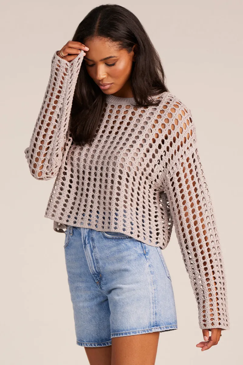 Sweaters*bobi Los Angeles WIDE SLEEVE BOXY SWEATER LATTE
