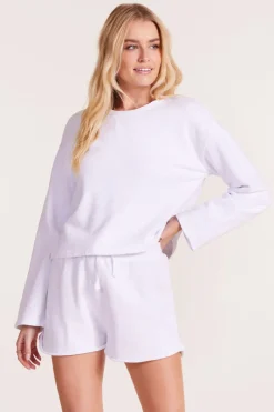 Tops*bobi Los Angeles WIDE SLEEVE BOXY SWEATSHIRT WHITE