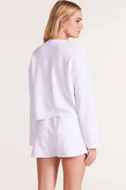 Tops*bobi Los Angeles WIDE SLEEVE BOXY SWEATSHIRT WHITE