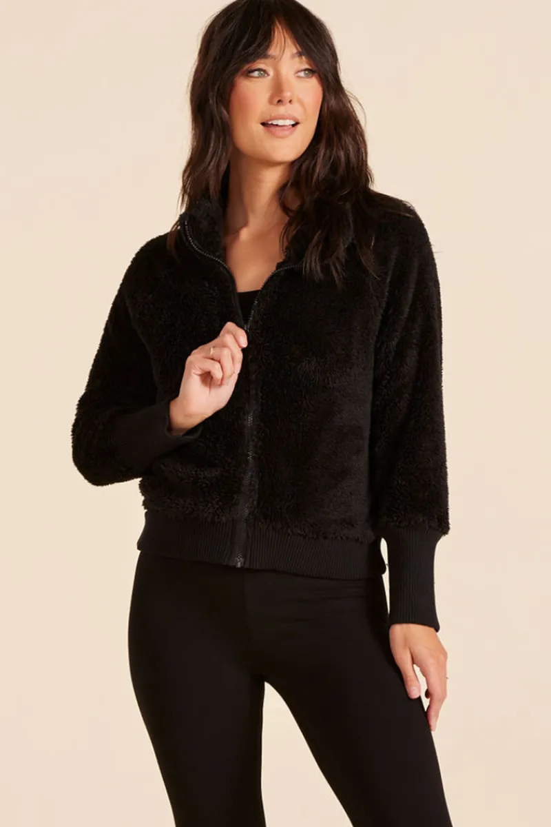 Outerwear*bobi Los Angeles ZIP FRONT FUNNEL NECK JACKET BLACK