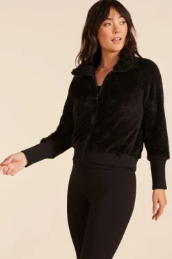 Outerwear*bobi Los Angeles ZIP FRONT FUNNEL NECK JACKET BLACK