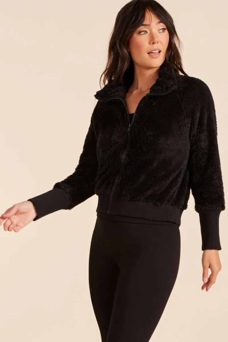 Outerwear*bobi Los Angeles ZIP FRONT FUNNEL NECK JACKET BLACK