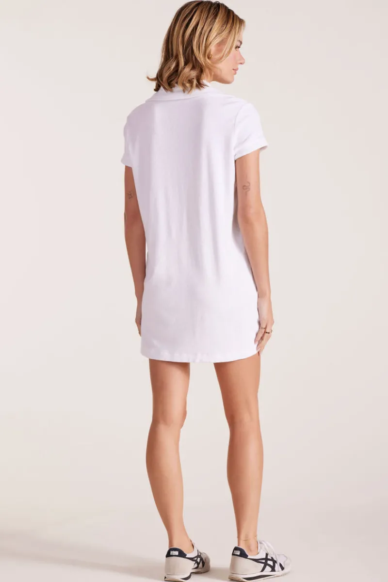 Dresses*bobi Los Angeles 1/2 ZIP FUNNEL NECK DRESS WHITE